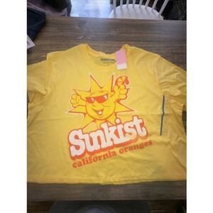 Sunkist Women's Size Large Lemon Zest Sunkist California Orange Cropped T-Shirt